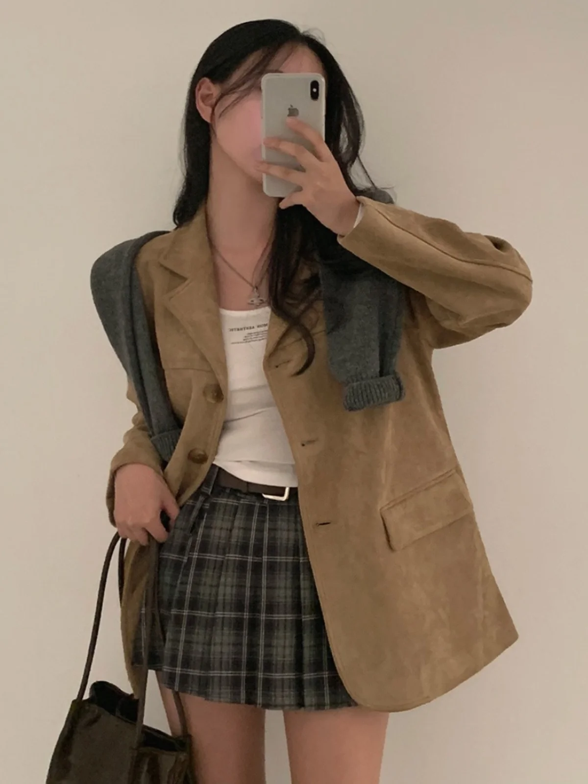 Ele Vintage Sle Women's Suit Jaet in Merlot Color Series Single Button Design Double ket Classic Lapel Top