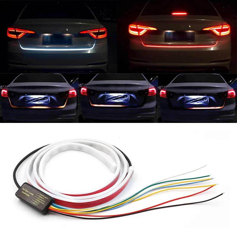 120cm/150cm Dynamiczny Streamer Pływające Dodatkowe Światło Stopu LED Samochodowy Tylny bagażnik Tailgate Strip Dynamiczny Streamer Lampa kierunkowskazu