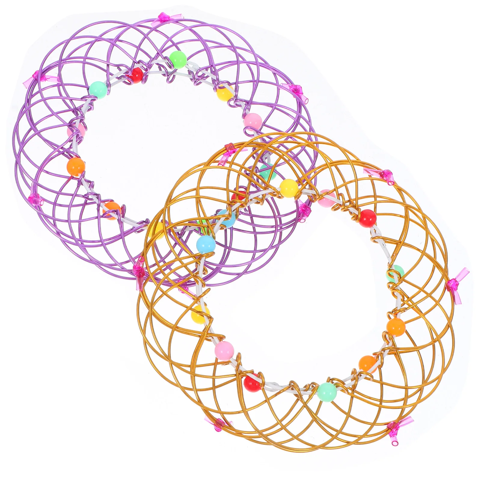 Bucles mágicos de hierro flexibles, creativos para lógica de imaginación, aro de Metal, accesorios para trucos, manualidades, 2 uds.