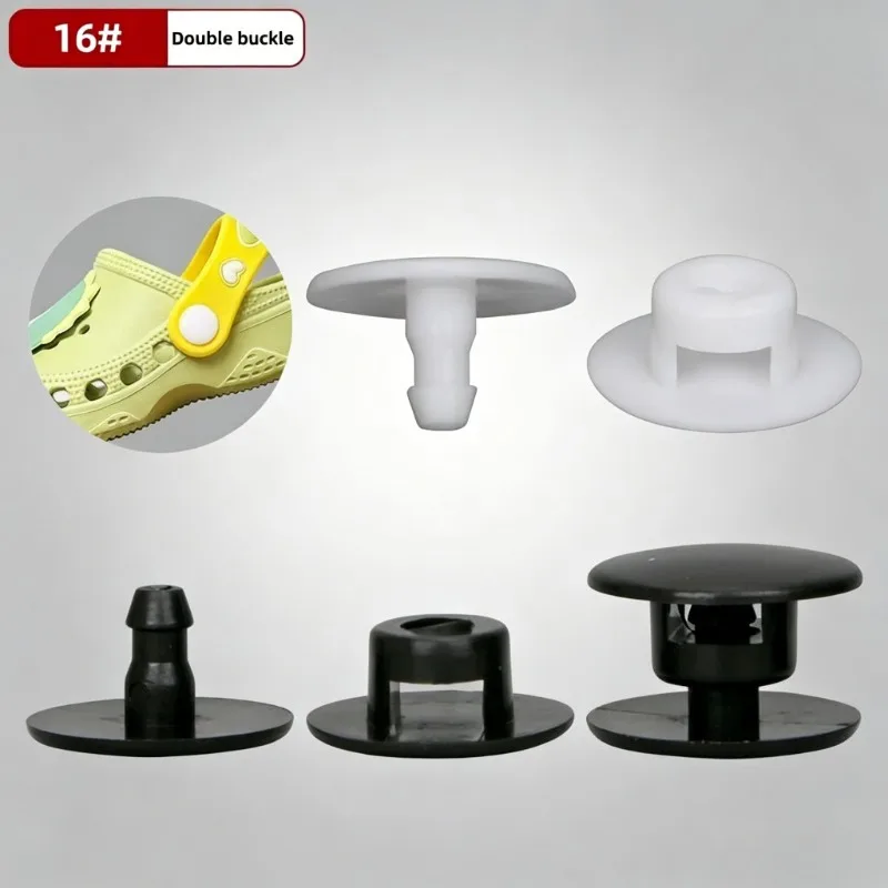 1Pair Universal White Black Plastic Hole Shoe Buckle Repair Kit For Boys Girls Garden Beach Back Strap