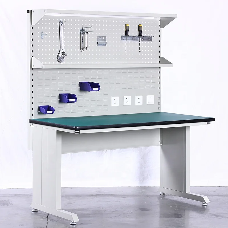 Heavy Duty Custom Metal Workshop Workbench with Tool Cabinet Storage Drawer Heavy Duty Steel Garage Warehouse Workbench