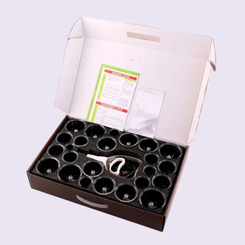 24 Cups Vacuum Cupping Massage Sets Chinese Acupuncture Suction Therapy Cups with Pump Body Cupping Set for Cellulite Massager