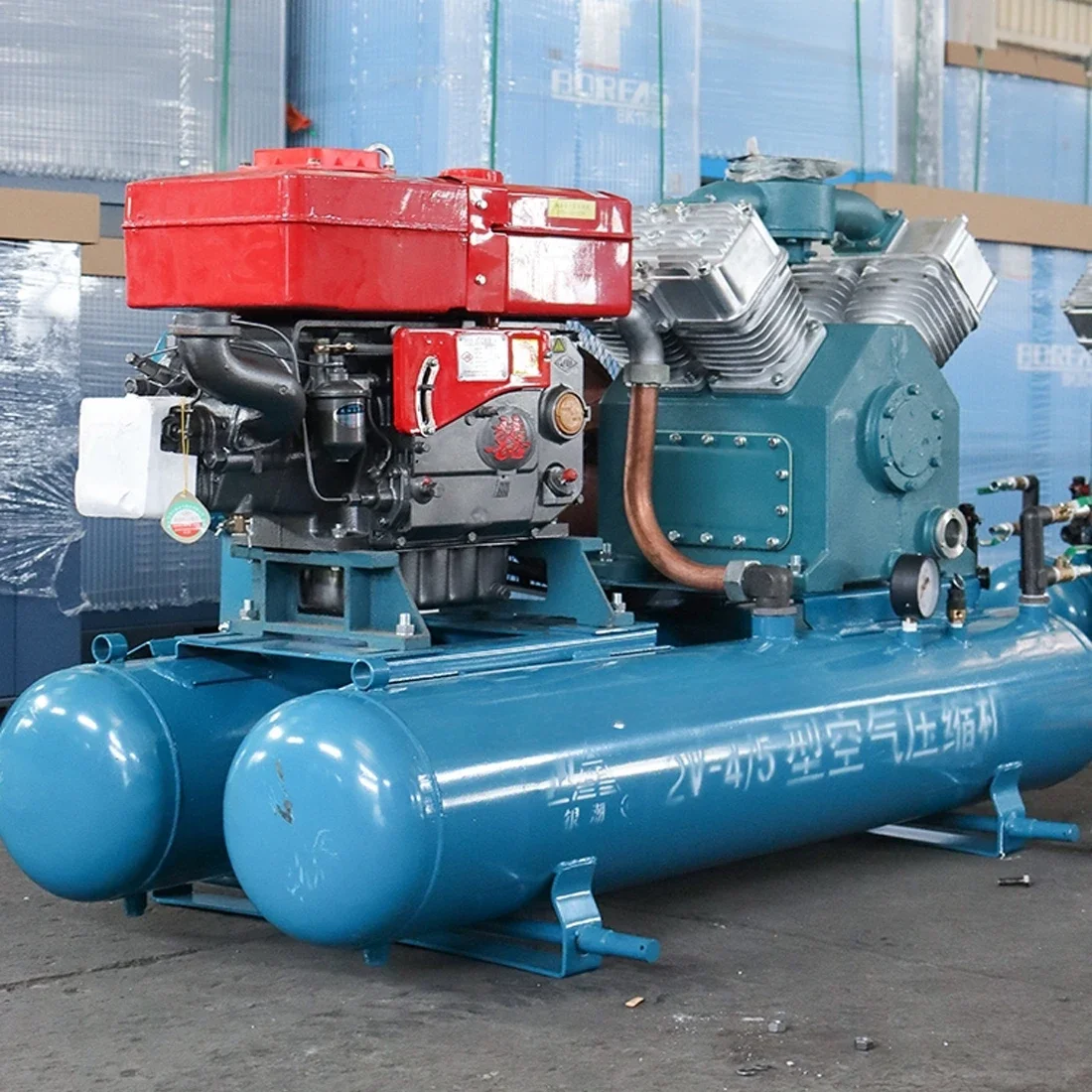 2V 4/5 diesel type construction site air pump Kaishan mine piston air compressor pile breaking air compressor