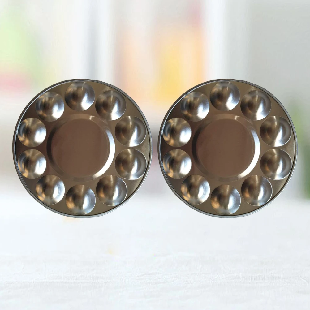 

2 Pcs Aluminum Palette Watercolor Artist Diy Mixing Tray Portable Painting Painters Travel