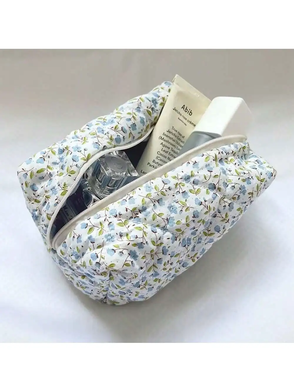 

Flower Printed Zipper Makeup Bag Organizer Makeup Accessory Toiletry Handbag Cosmetic Pouch Large Travel Cosmetic Bag,Makeup Ba