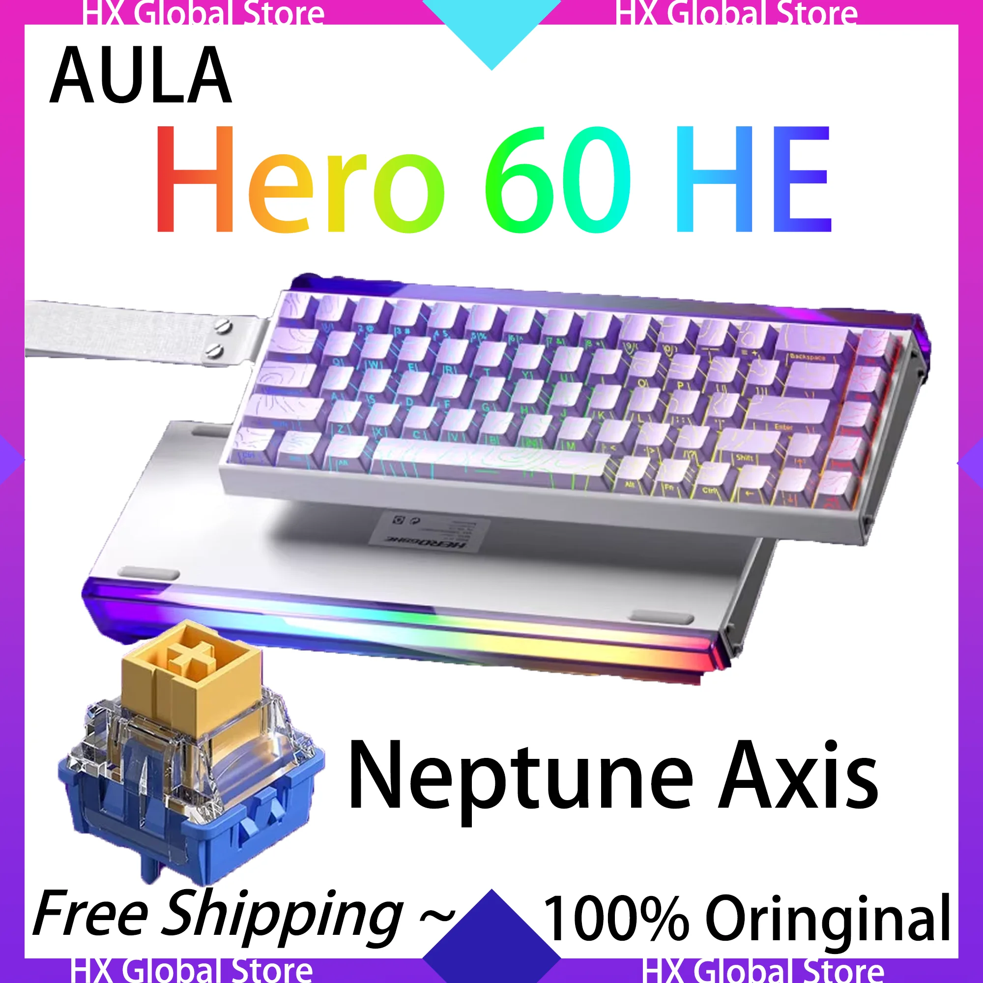 

AULA HERO 68HE Magnetic Keyboard Neptune Axis Hot Swap Computer Mechanical Accessories Gaming Custom Wired Esports Ergonomics