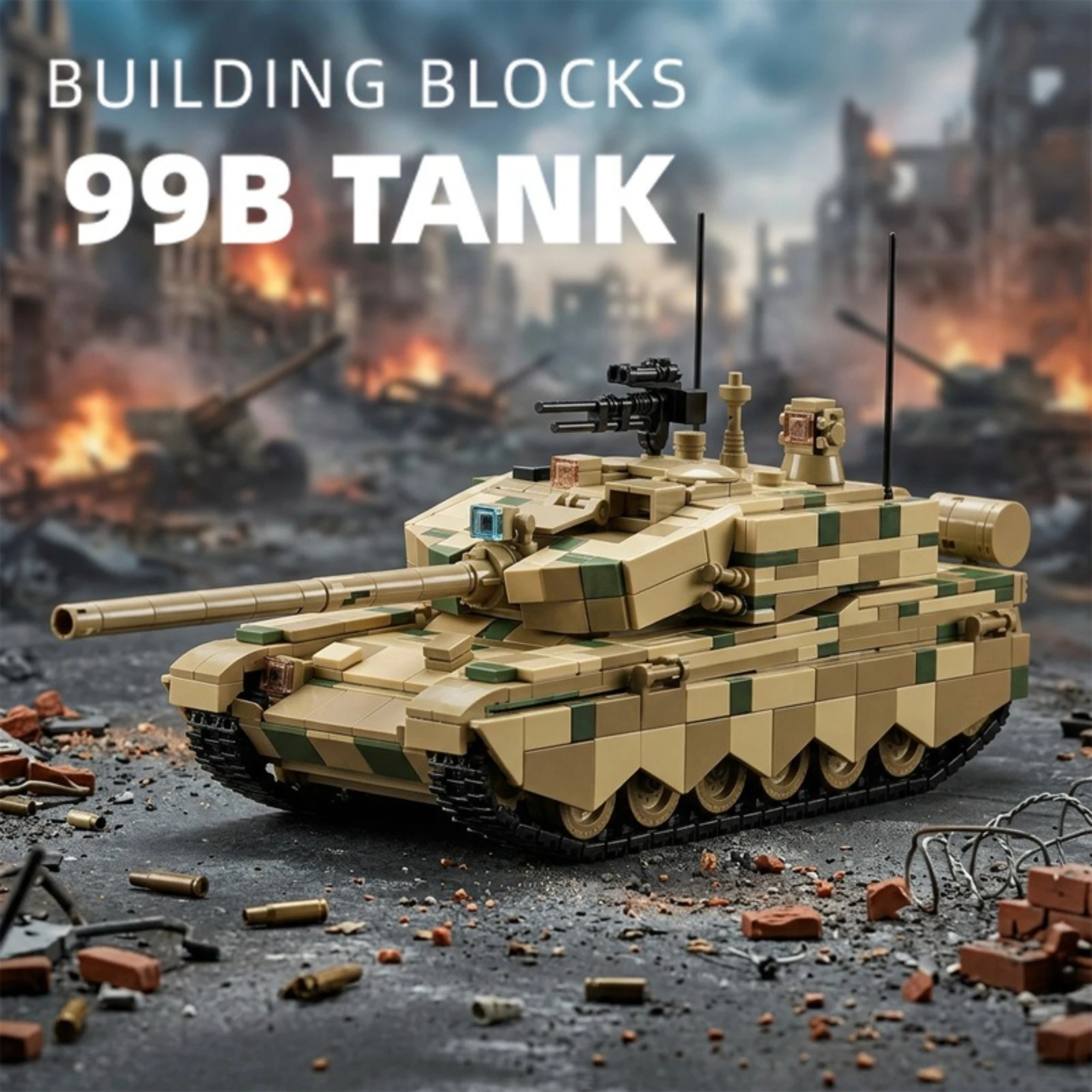 

1224pcs Modern War Tanks 99B Tank Building Blocks 12GO 91010 Military Main Battle Tank Vehicle Bricks Toys Set for Adults Gifts