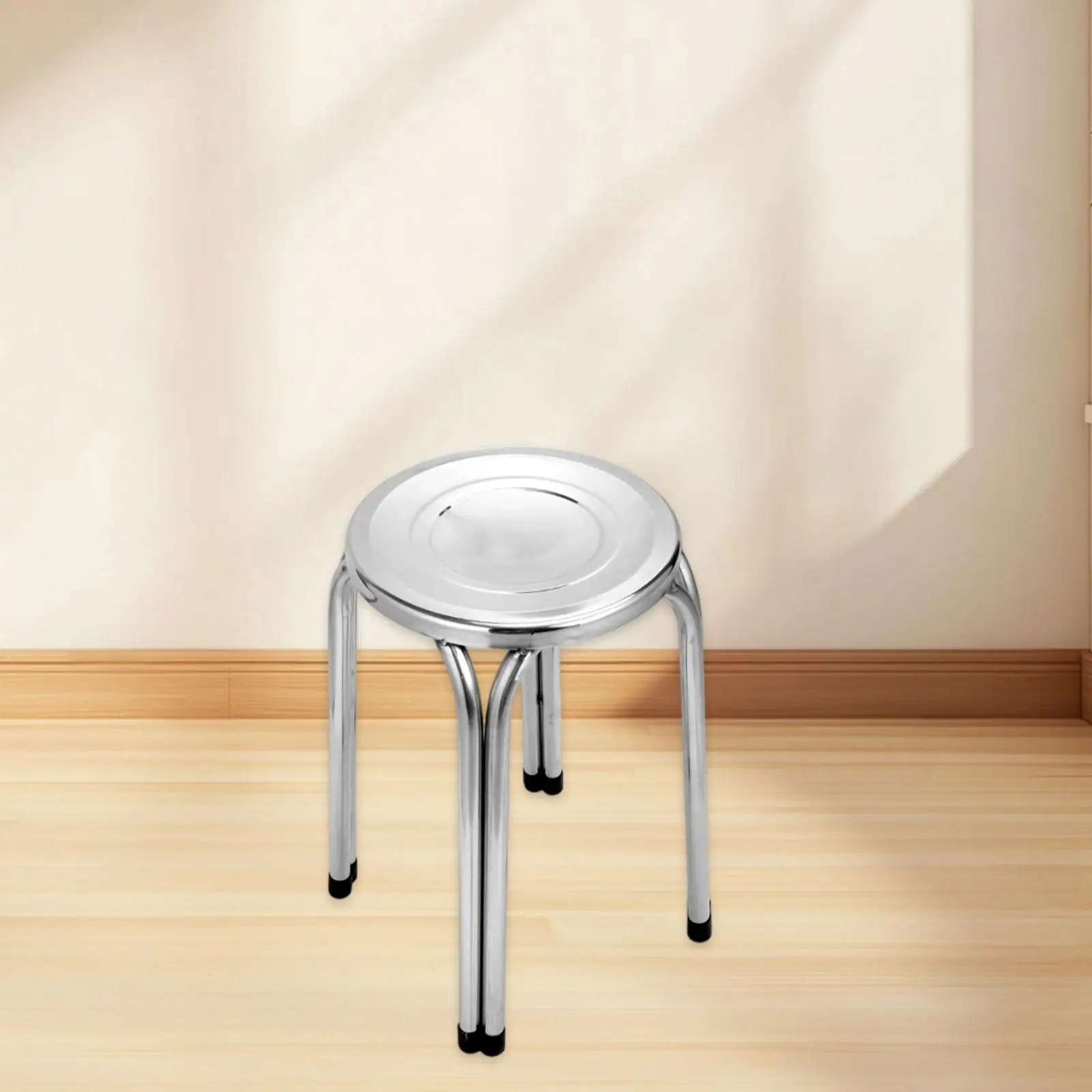 

Stacking Stool Round Anti Slip Practical Metal Sturdy Stainless Steel Bar Stool for Dining Room Home Office Indoor Outdoor