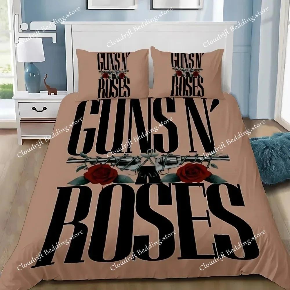 

Duvet Cover Pillowcase Bedding Set Hot Band G-Guns N R-Roses Adult Boy Girl Bedroom Decoration Children Single Double Large Size