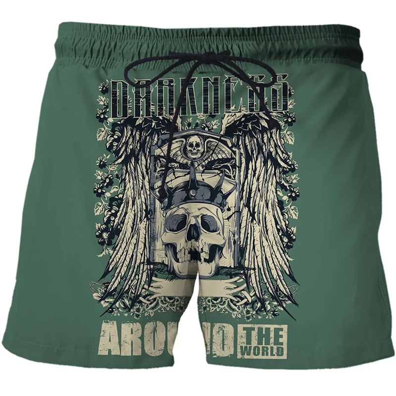 2022 Beach Pants Men's Horror Skull Pattern Shorts 3D-Printed Summer Beach Shorts Fashion Casual Men's Shorts Large XXS-4XL