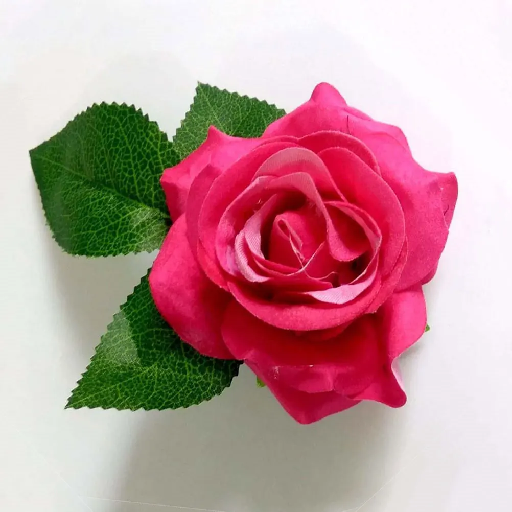 

3pcs Light Red Cloth Flower Brooch For Women Girls Hairpin Wedding Travel Accessory Rose Hair Decoration
