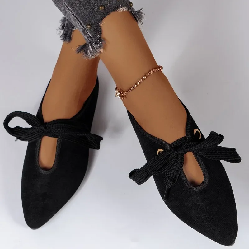 Autumn New Pointed Toe Suede Loafers Women Shoes Flats Walking Comfortable Work