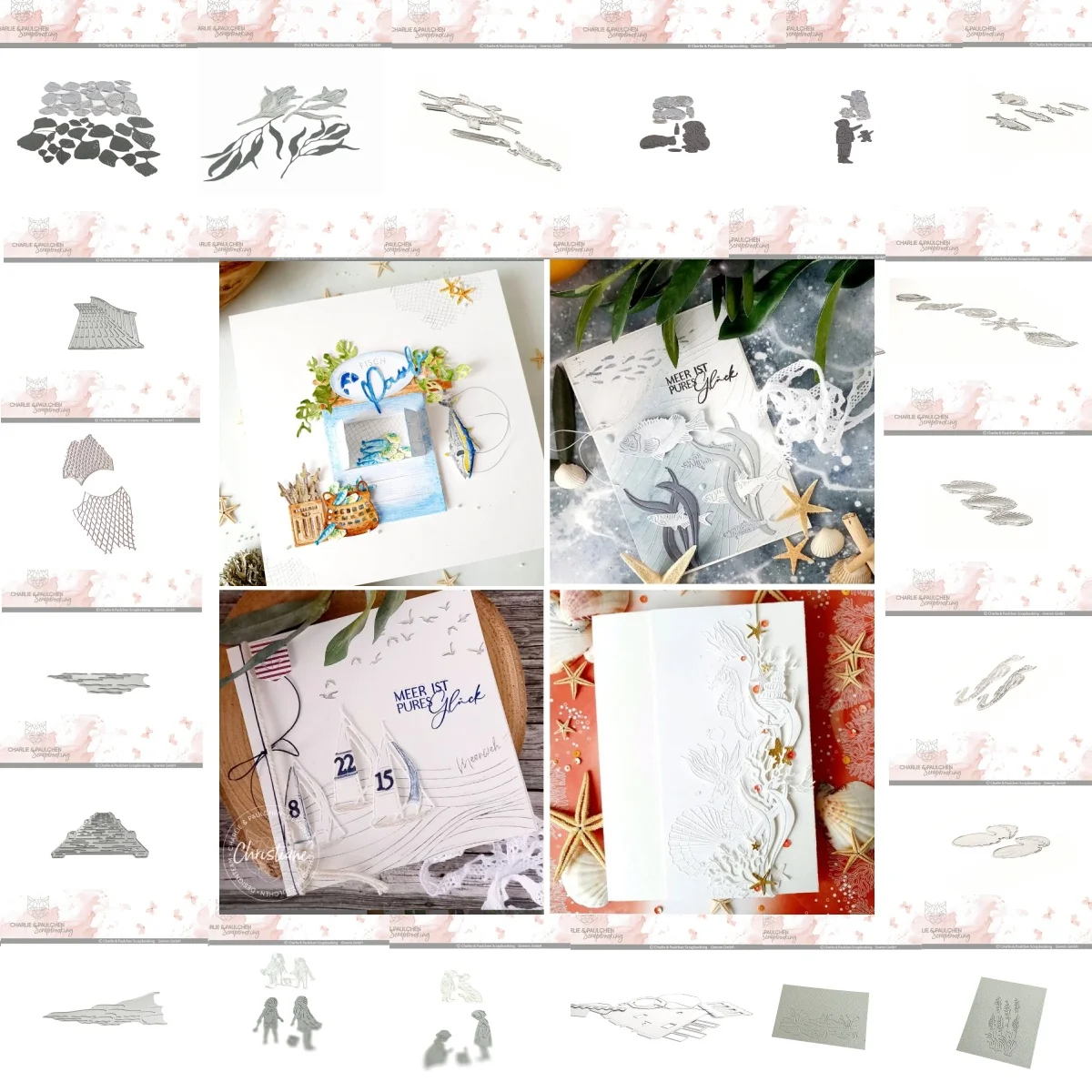 

2025 Fishing net Boat Dock Branches Cat Grass Metal Cutting Dies DIY Decorating Scrapbook Paper Card Album Embossing Craft
