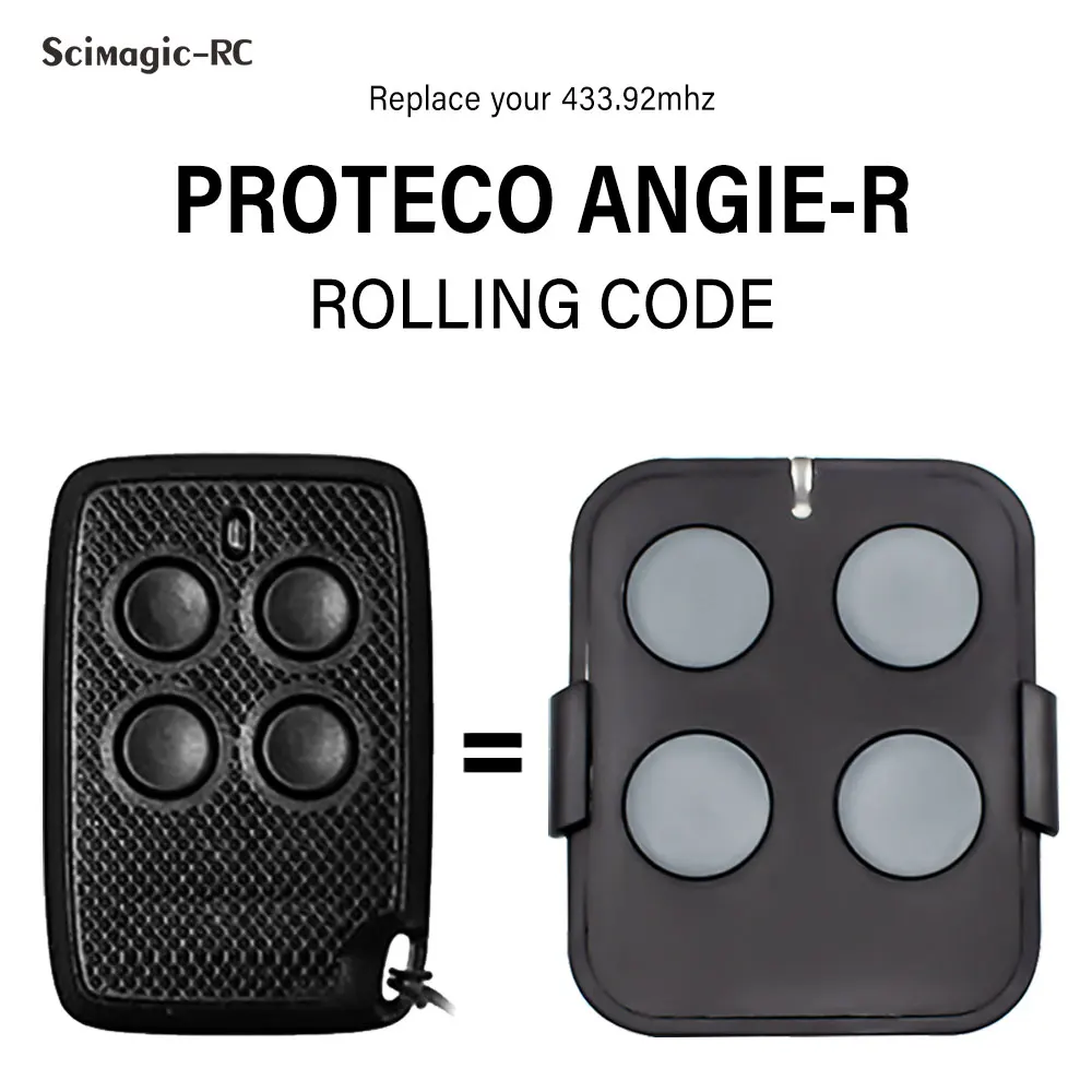 Replacement Command PROTECO ANGIE-R 433MHz Garage Remote Control 433.92MHz Rolling Code Transmitter Gate Key Fob