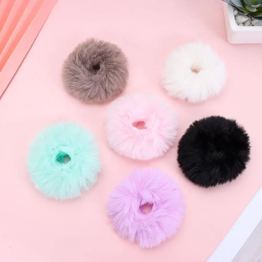 2 pezzi donna ragazze inverno pelliccia capelli Scrunchies Pom Pom cravatta per capelli Fuzzy fasce elastiche per capelli titolari coda di cavallo