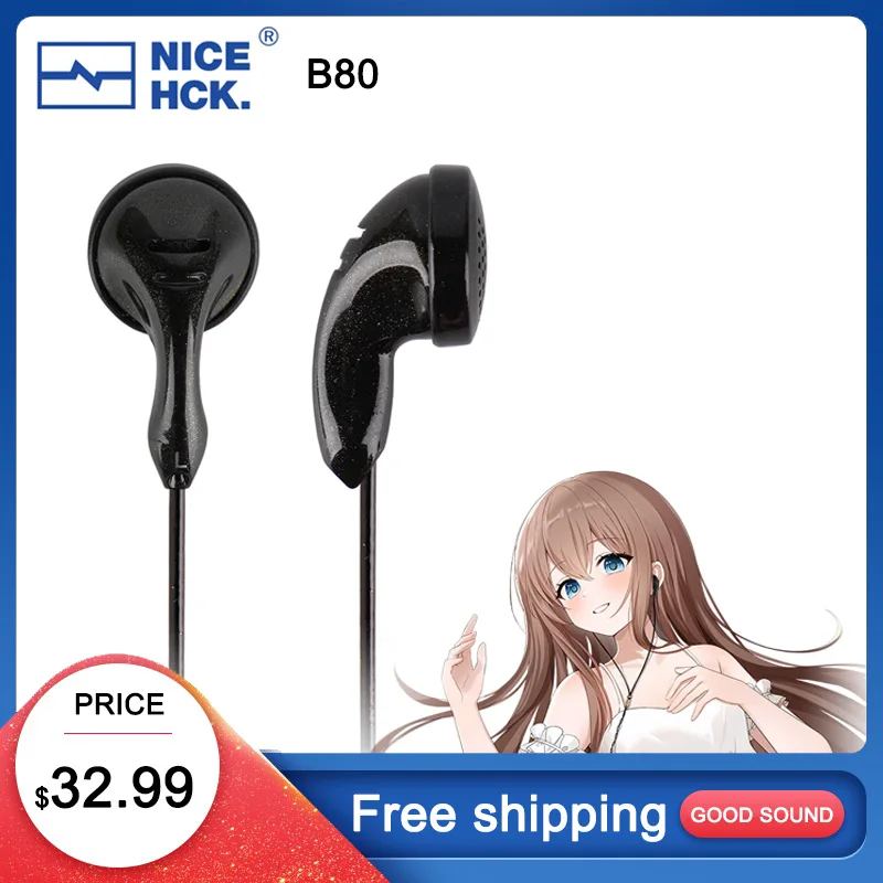 NiceHCK B80 Наушники-вкладыши 14,8 мм PU TopologyBio Динамическая высокопроизводительная диафрагма N52 Магниты Hi-Fi-гарнитура HD Микрофон ALPHA 3 EB2S