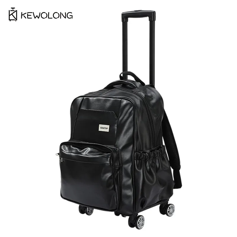 

Carry On Trolley Backpack with Wheels, Large Capacity Duffle Laptop Bag Convertible to Backpack for Business Travel