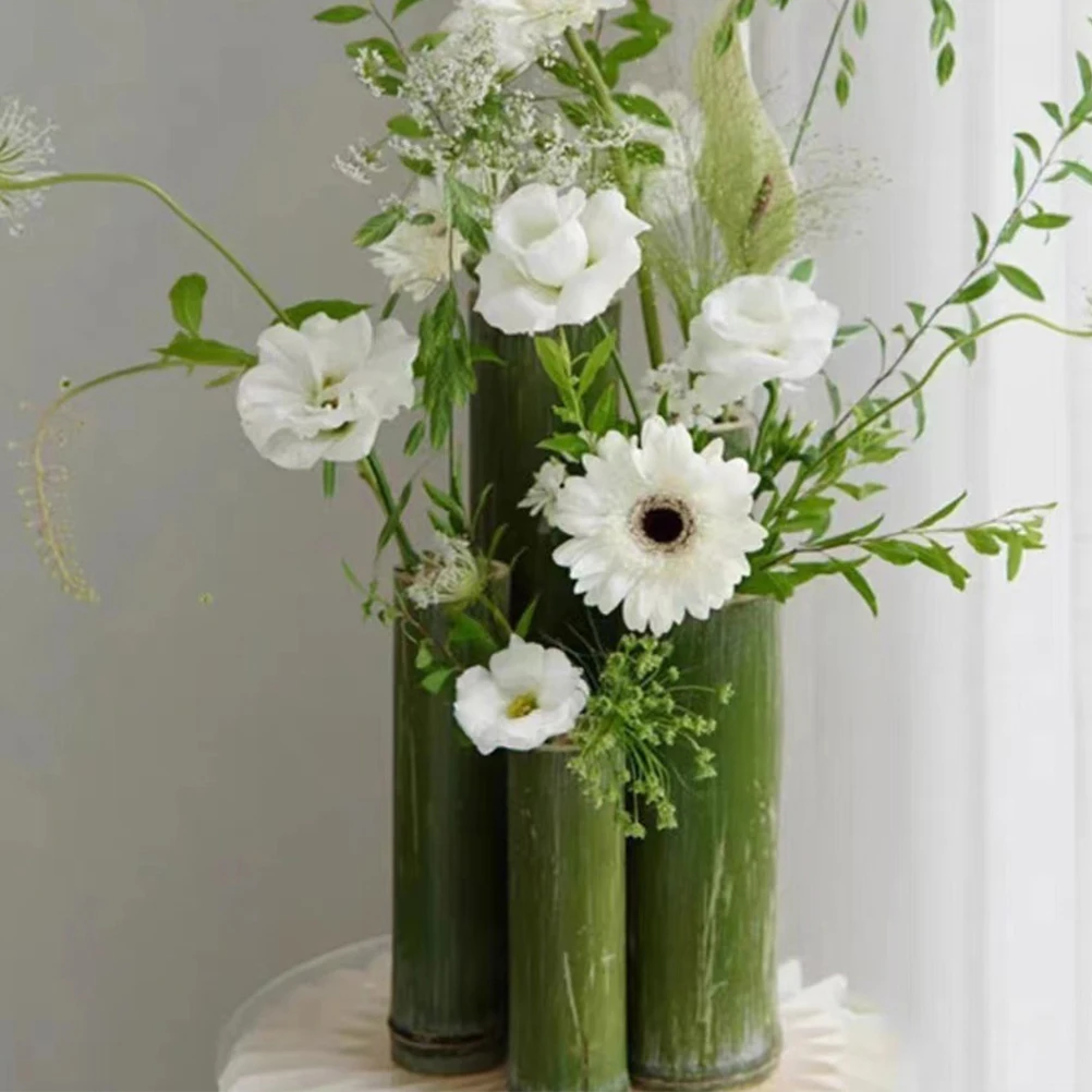 

3pcs Bamboo Tubes Flower Vase For DIY Flower Arrangement Bamboo Vase Small Bamboo Tube Dried Flower Vase Home Decoration