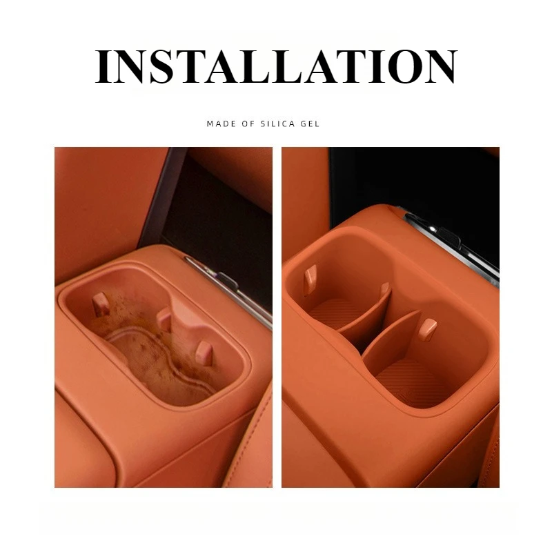 For Leapmotor C10 C16 2024 2025 Silicone Armrest Box Water Cup Holder Pad Car Interior Water Cup Anti-collision Dust Protection