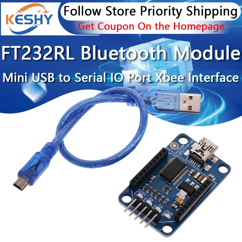 

Pro Mini FT232RL FT232 BTBee Bluetooth Bee USB to Serial IO Port Xbee Interface Adapter Module For Arduino Nano 3.3V 5V Board