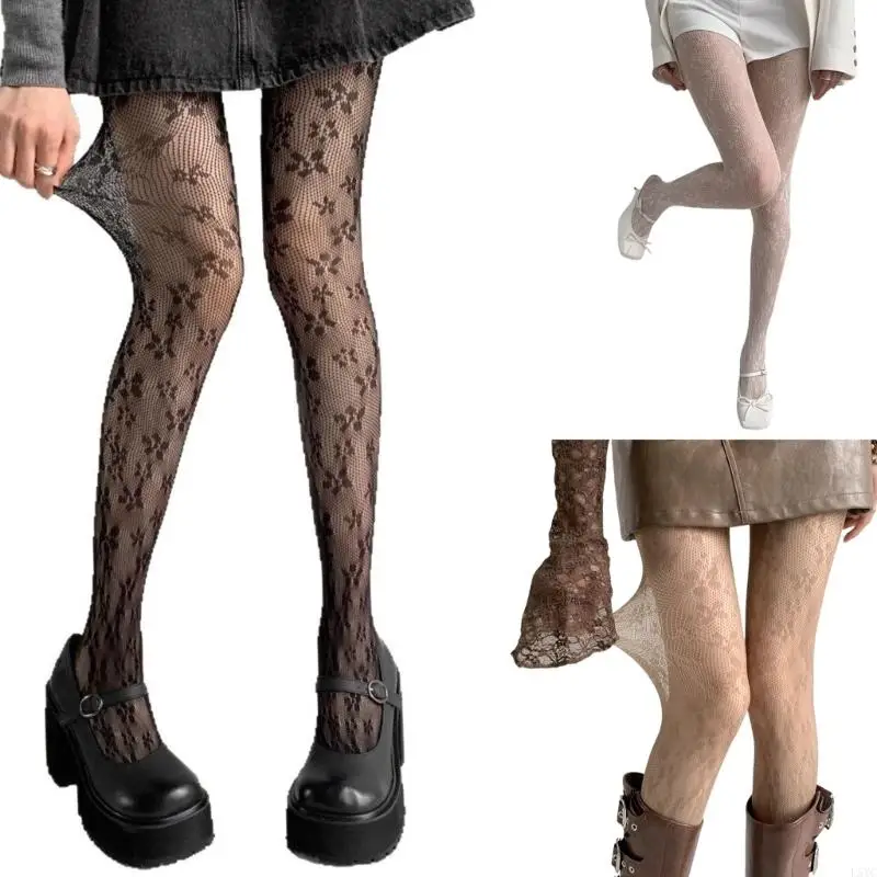 

L5YC Stockings, High Waist Tights for Women,Patterned Fishnets Party Mesh Stockings Pantyhose Thigh High Socks Gifts