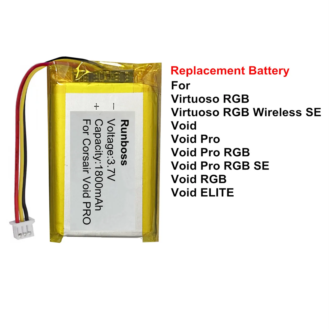 

1800mAh Replacement Battery For Corsair Void PRO RGB ELITE SE Virtuoso RGB Wireless SE Headset