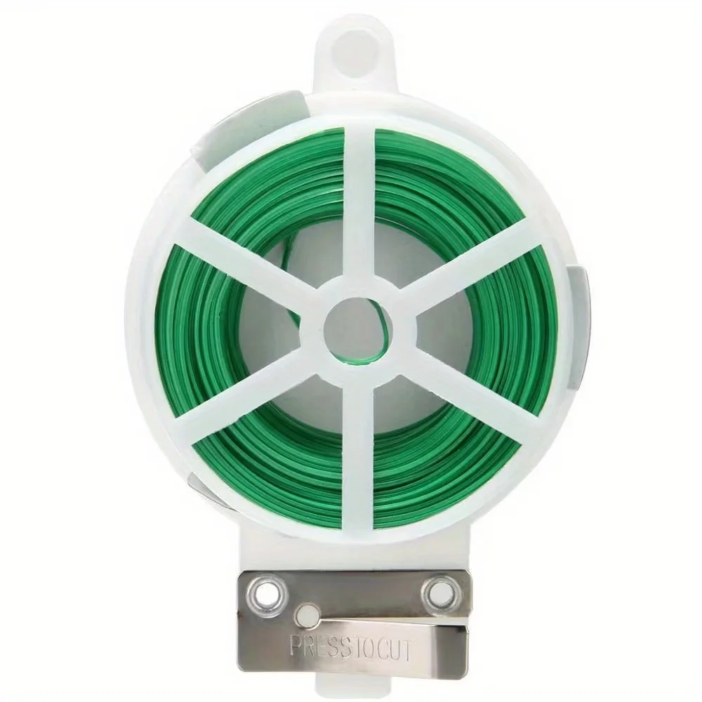 1 Roll/50M Multifunctional Plastic Steel Twist Tie Sturdy Reusable Garden Flower Plant Support Strap Tie Wholesale