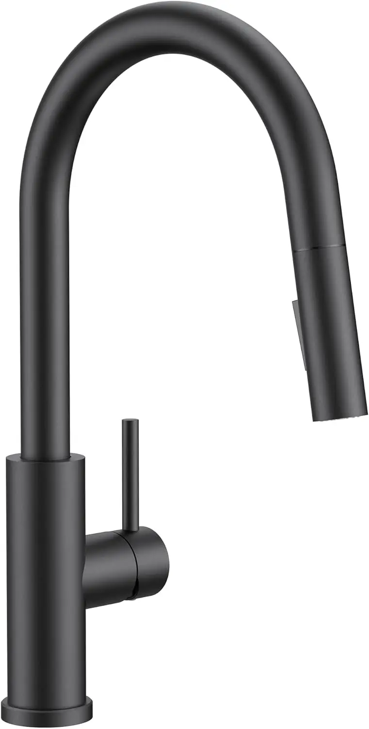 

Классический черный кухонный смеситель из нержавеющей стали с высоким изливом и выдвижным распылителем, однорычажный, для раковины