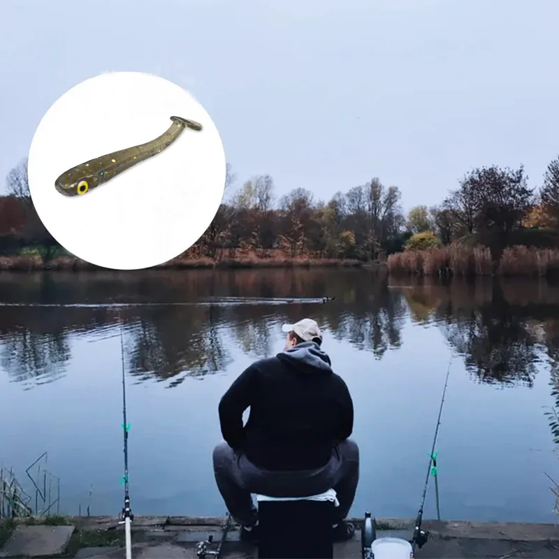 20 Stück Angelköder Augen weicher Köder T-Schwanz Köder Angelgerät Angelausrüstung – Detail 6