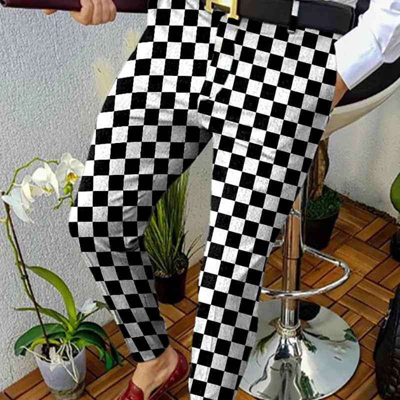 2025 New Spring Men's Casual Breathable Comfortable Slim Fit Suit Pants Shopping Party Men's Retro 3D Printed Men's Pants