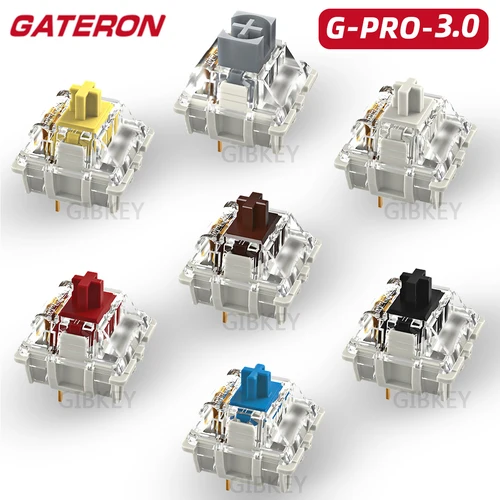 Gateron blanco amarillo plata Pro 2,0 V2 interruptor 3 pines RGB lineal táctil rojo marrón interruptores para teclado mecánico intercambiable en caliente