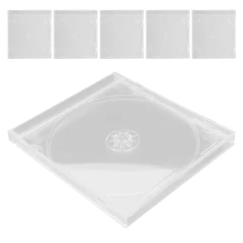 6 Pcs 지우기 CD 케이스 CD DVD 홈 오피스 사용을위한 투명 보석 디스플레이 상자 스크래치 방지 스토리지