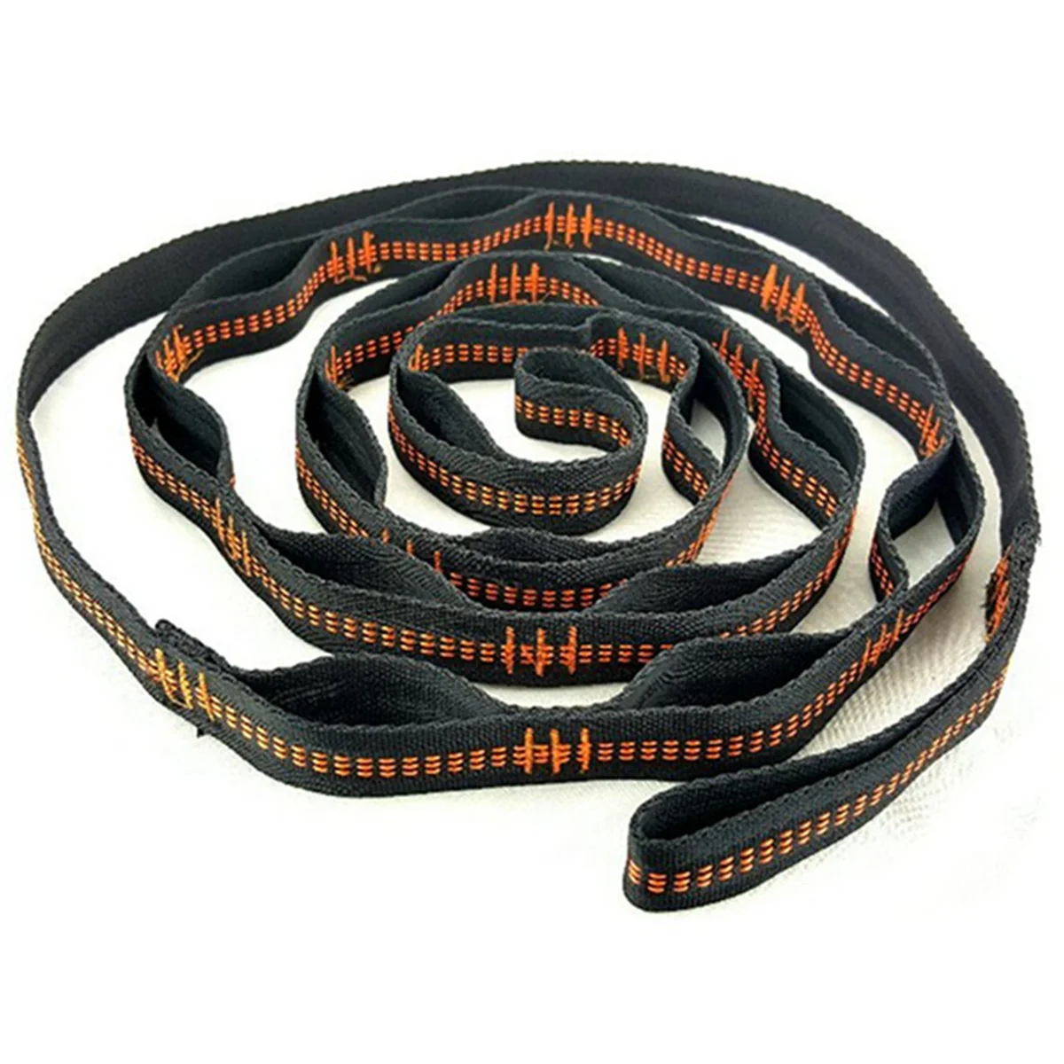 N18R 3X Outdoor Hammock Tree Straps Tree Tie Rope High Load-Bearing Nylon Webbing Rock Climbing Flat Belt Cover Orange