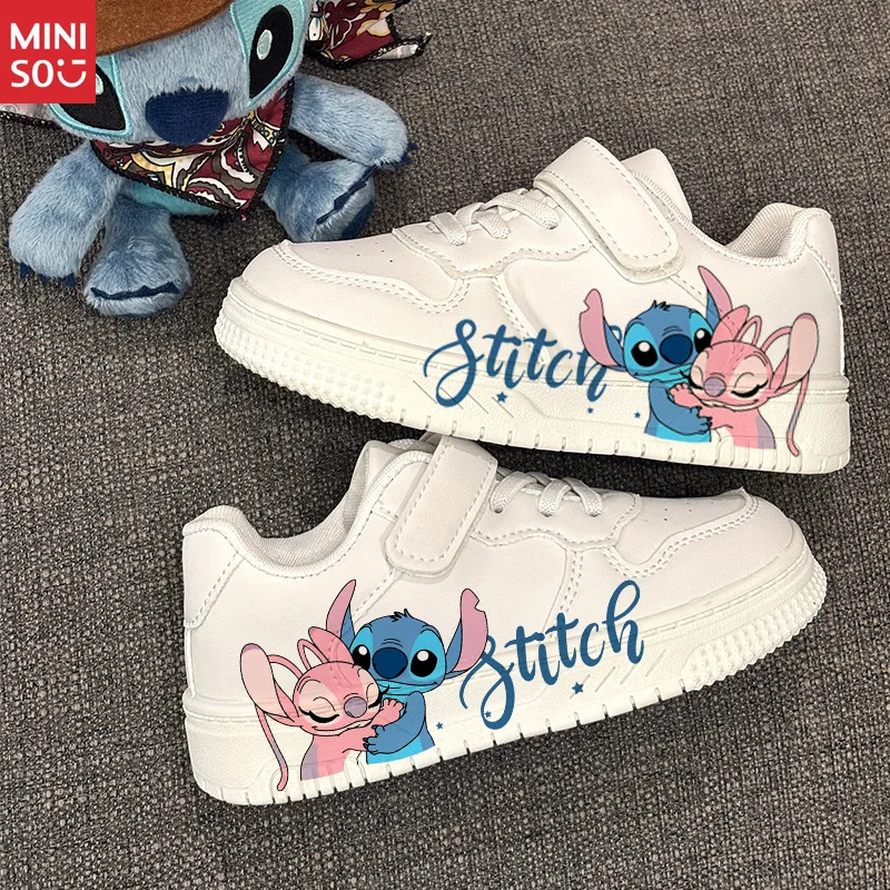 

Disney Stitch & Angel Kids Sneakers, Unisex Velcro Slip-On Canvas Shoes for Boys Girls