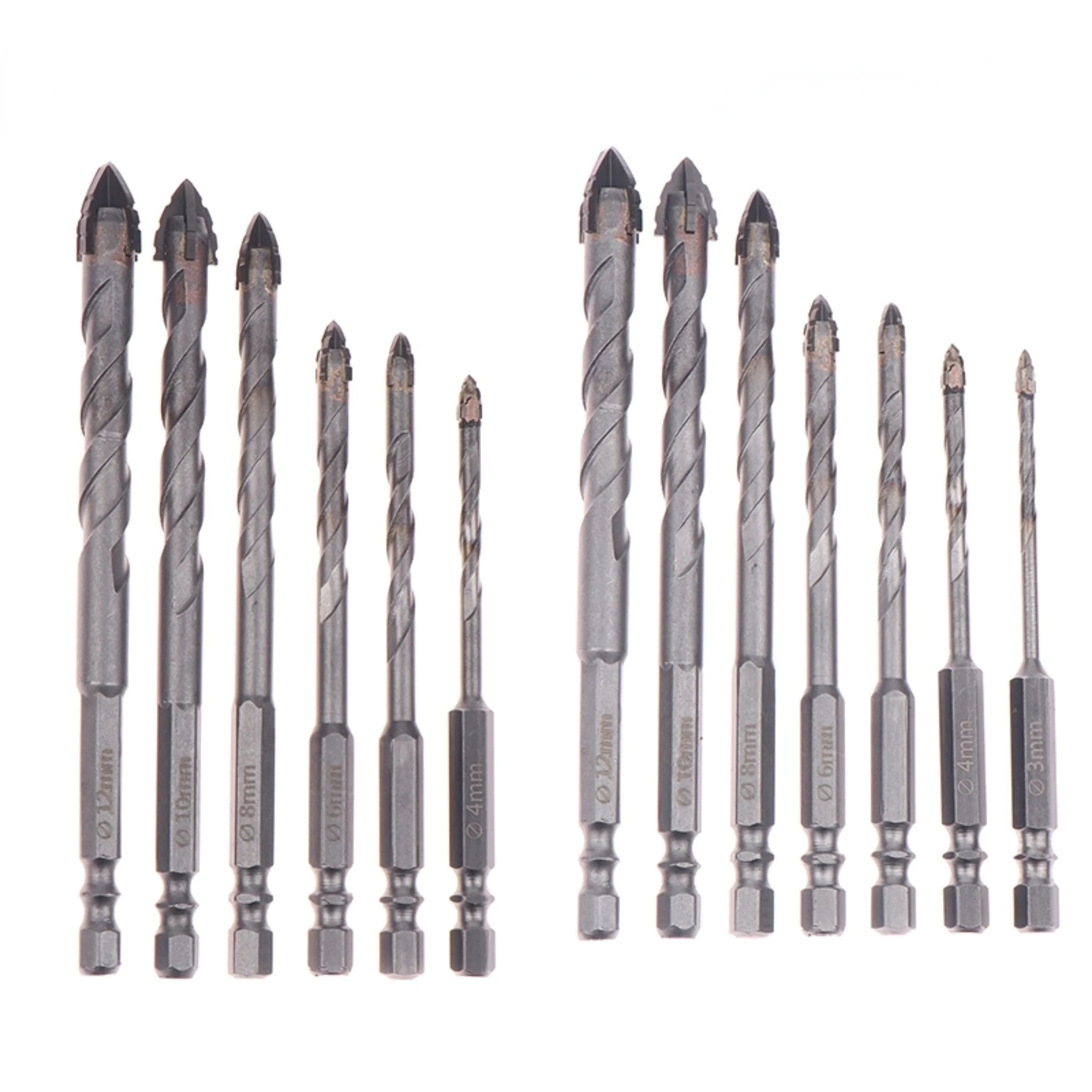 3-12mm Four-Flute Sawtooth Eccentric Drill Bit Professional Carpentry Tool For Glass Ceramic Concrete Brick Metal Drill Bit Set