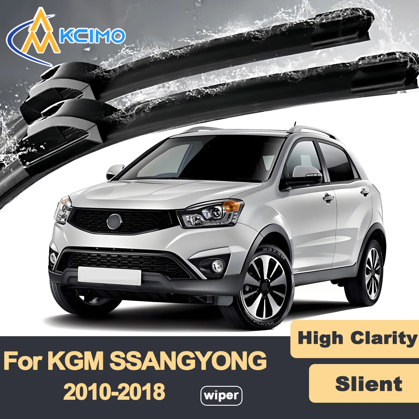 

Premium Rubber Durable Silent Windshield Wiper Blades 2pcs for KGM SsangYong Korando 2010-2018 Front Wiper Blades Set
