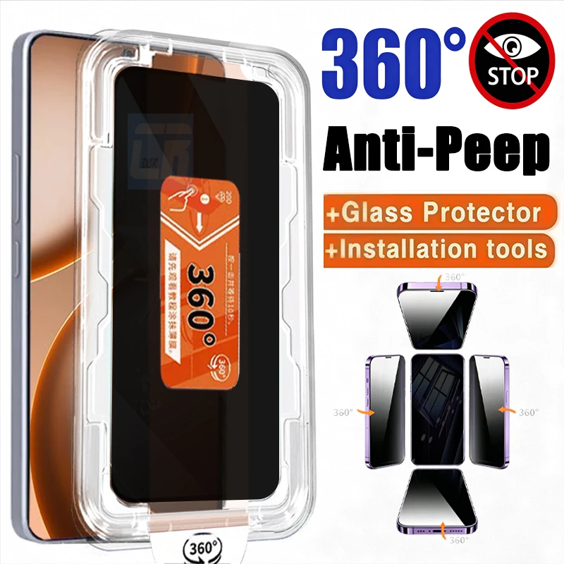 

1-2Piece 360 Degree Privacy Screen Protector For Oppo Find X9 X8 Ultra X8 X8s+ X9 X9s Pro Tempered Glass Dust-Free Installation