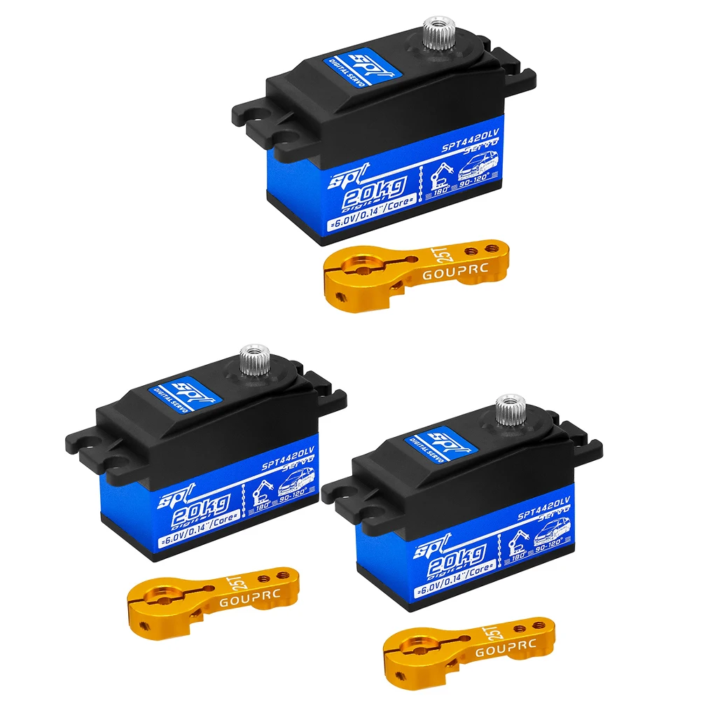 20kg Digital Servo with 25T Servo Arm Mini Servo Full Metal Gear Digital Servo for Tamiya Kyosho On-Road Touring Drift Car/Boat