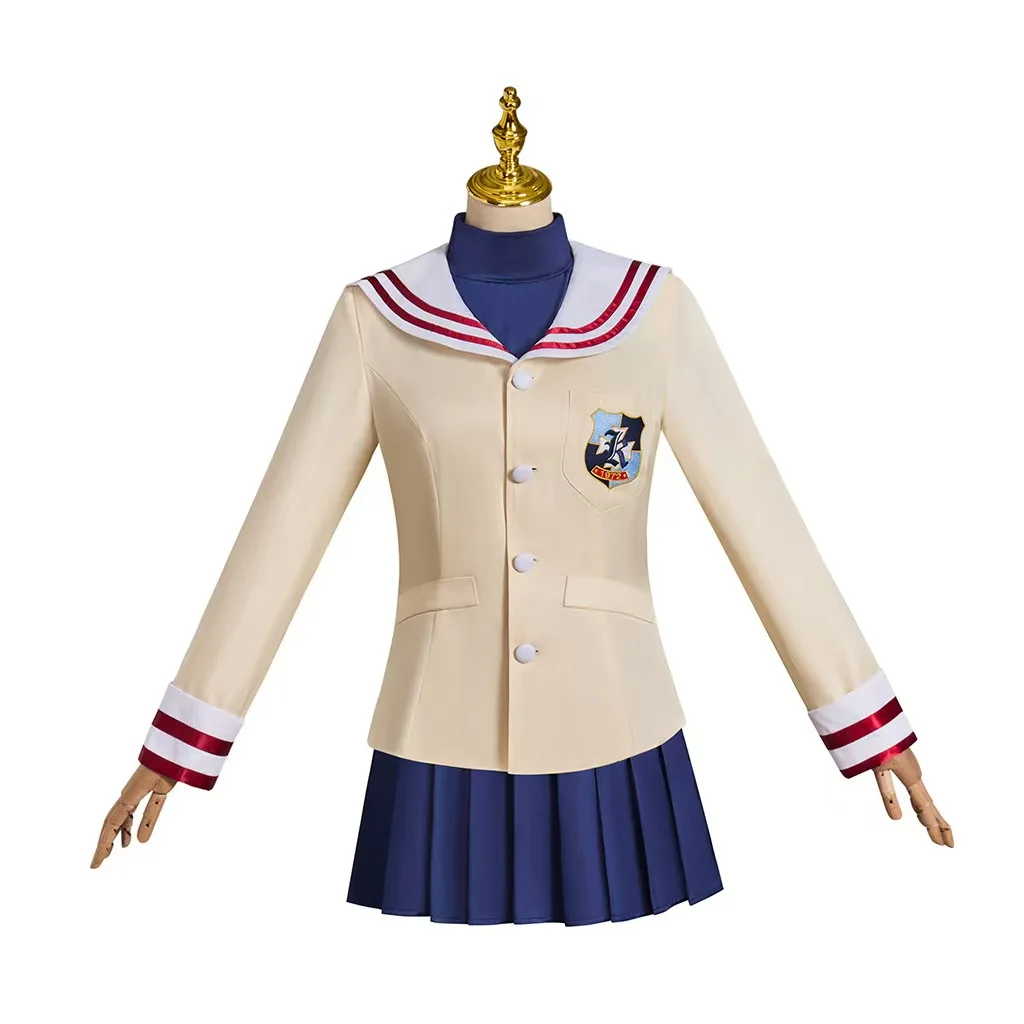 

Game Clannad Furukawa Nagisa Cosplay Costume High School Campus Uniform Skirt Coat Adult Woman Kawaii Campus Sailor Suit