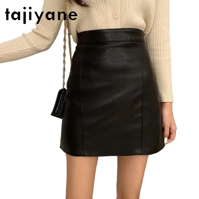 

TAJIYANE Real Sheepskin Skirts for Woman Elegant Genuine Leather Skirt 2024 Autumn Winter Fashion Women Clothing Юбка Шорты