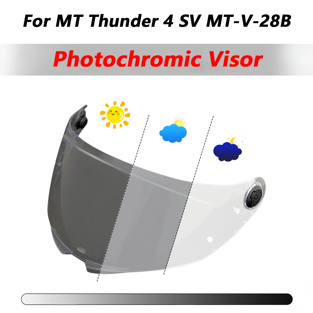 

For MT Thunder 4 SV Helmet Photochromic Visor Face Motorcycle Helmet Shield Lens