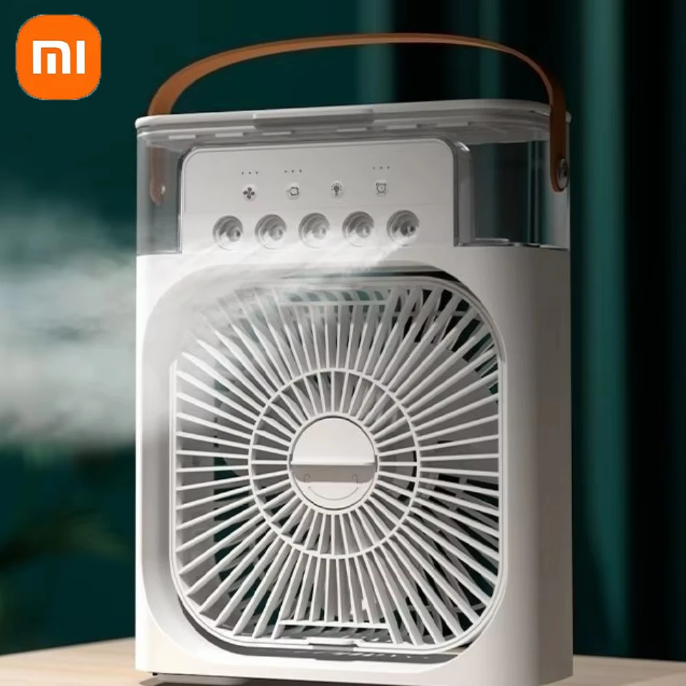 Xiaomi 3 in 1 Fan Air Conditioner Household Air Cooler LED Night Light Portable Humidifier Air Conditioning Fan Office Home Fan