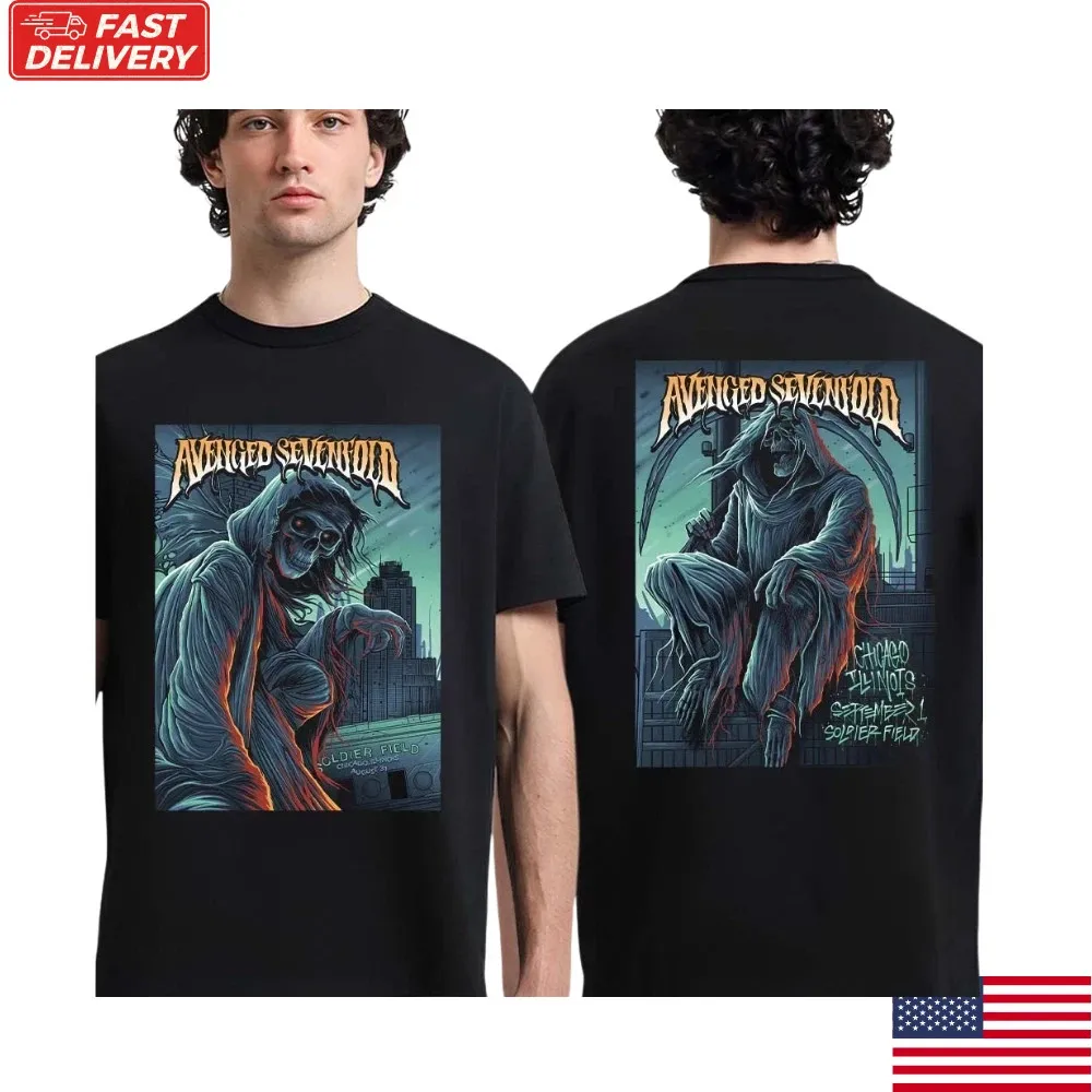Avenged Sevenfold Chicago 2025 Soldier Field Concert Tour Music Band T-Shirt