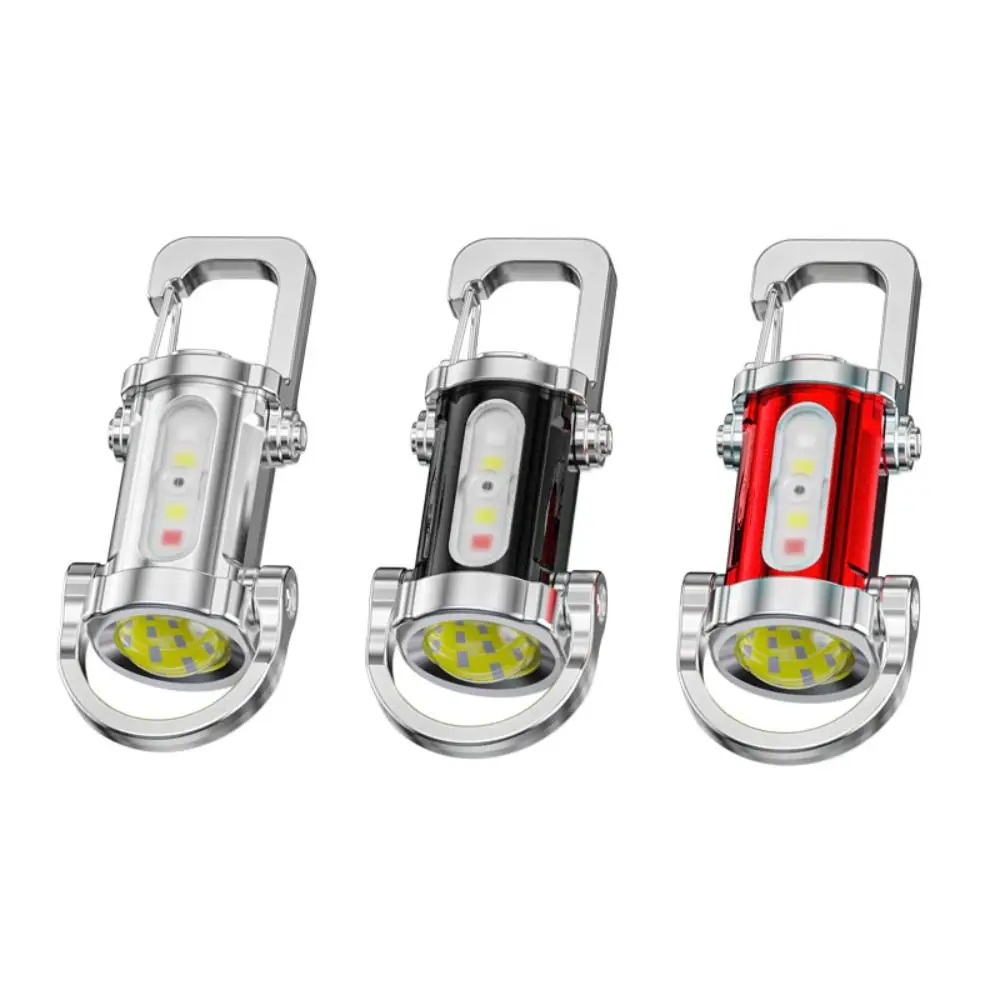 

Mini Keychain Flashlights with Red&Blue Light Ultra Bright Work Light USB Rechargeable Camping Lantern for Searching Hiking