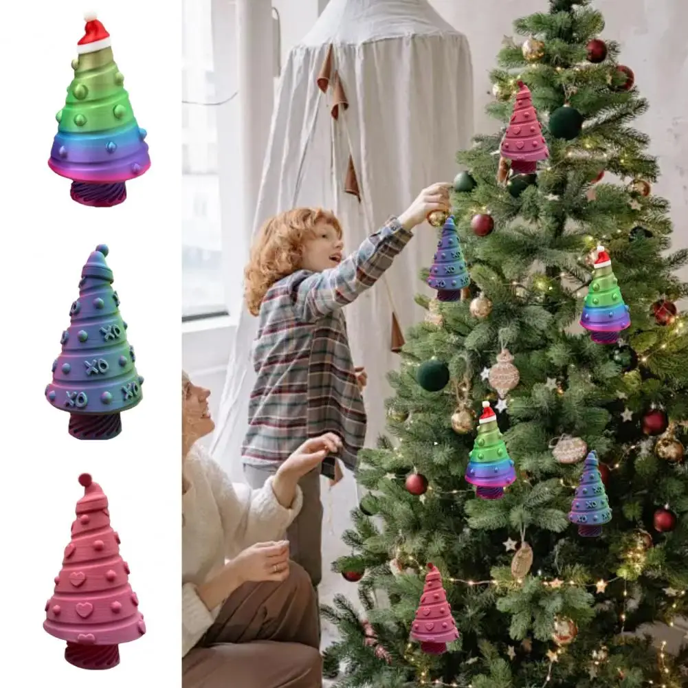 Christmas Tree Ornament Festive 3d Printed Christmas Tree Decorations with Hidden Storage Mini Tabletop Tree Stash for Diy