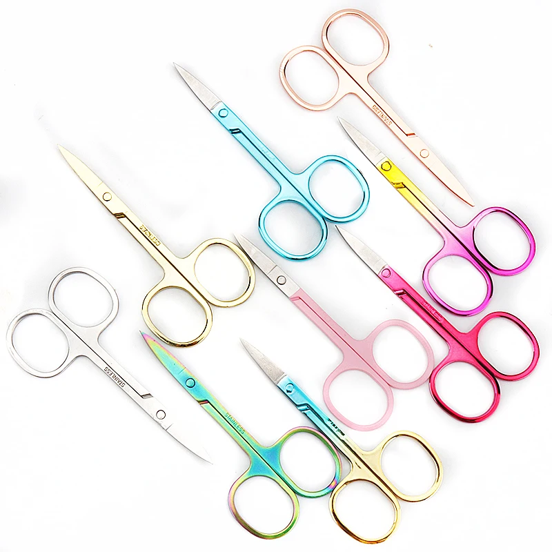 1pcs Eyebrow Scissor Eyelash Trimmer Facial Hair Remover Stainless Steel Nail Cuticle Manicure Scissor Beauty Makeup Tool