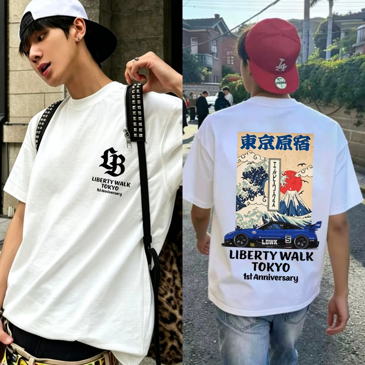 2026 LBWK Tokyo JDM Modified Car Culture Men's and Women's Couple American Retro Street Short-Sleeved T-Shirt