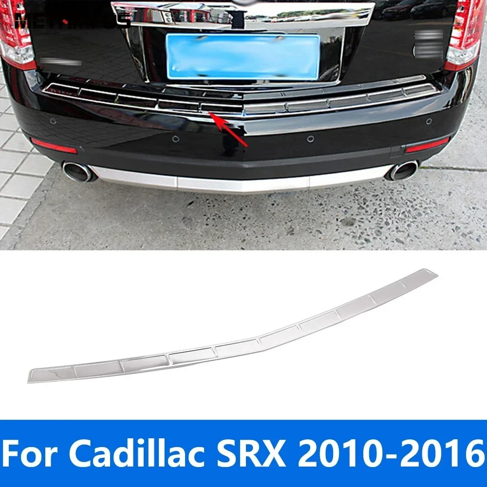 For Cadillac SRX 2010-2013 2014 2015 2016 Exterior Rear Trunk Bumper Foot Plate Tailgate Door Sill Scuff Guard Plate Accessories