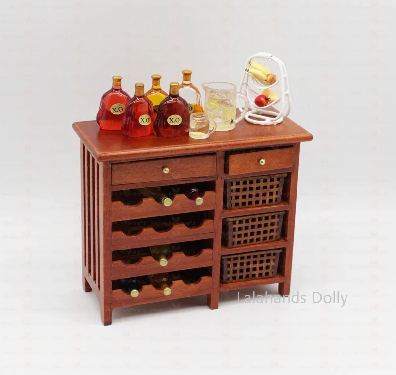 1:12 Dollhouse Mini Simulation Display Cabinet, Wine Cabinet and Bookcase Miniature Model for Dollhouse Furniture Decoration