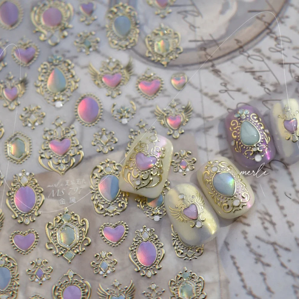 5d gradiente amor gem glitter amor coração colorido olho de gato strass macio auto adesivo arte do prego adesivos brilhantes manicure decalques